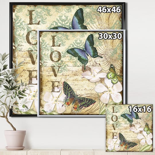 Designart - Inspirational Butterflies Love